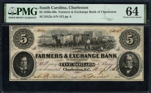 United States of America. 1861 5 Dollars Farmers & Exchange Bank April 16 Very Rare
