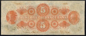 United States of America. 1861 5 Dollars Farmers & Exchange Bank April 16 Very Rare