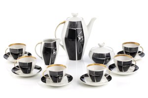 Hanna Modrzewska-Nowosielska, Coffee service with the Warsaw Mermaid, 1963