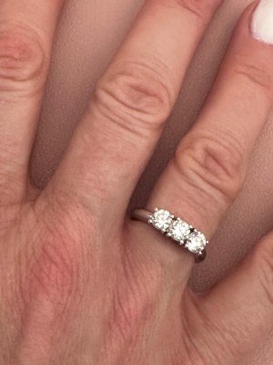 WHITE GOLD TRILOGY RING WITH LAB-GROWN DIAMONDS - TRIL LG4