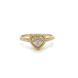 2.08 GRAM YELLOW GOLD RING WITH DIAMONDS - A166