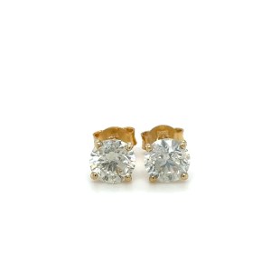1.36 GR YELLOW GOLD EARRINGS WITH DIAMONDS - ER50202