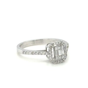 WHITE GOLD RING - 2.60 GR WITH DIAMONDS - DH-R1020