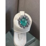 18K GOLD RING WITH EMERALD AND LABGROWN DIAMONDS