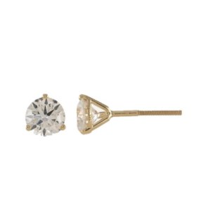 1.00 CT YELLOW GOLD DIAMOND EARRINGS - 312 MARTINI ROUND