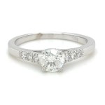 2.15 GR WHITE GOLD RING WITH CENTRAL DIAMOND + SIDE BRILLIANTS - RNG40401