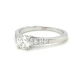 2.15 GR WHITE GOLD RING WITH CENTRAL DIAMOND + SIDE BRILLIANTS - RNG40401