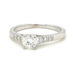 2.15 GR WHITE GOLD RING WITH CENTRAL DIAMOND + SIDE BRILLIANTS - RNG40401