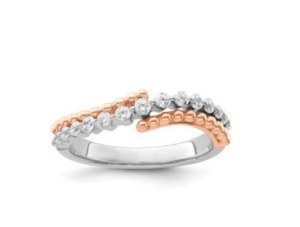 RING IN WHITE AND ROSE GOLD WITH DIAMONDS - 1027 NAT 18K