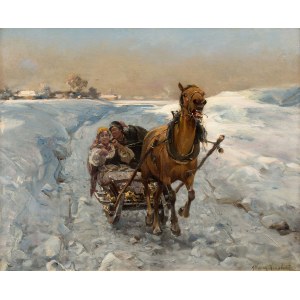 Alfred Wierusz-Kowalski, Sanna (Jazda w kopnym śniegu), ok. 1890-1900