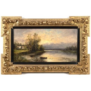 German School, 19th Century, Mountain Lake Landscape