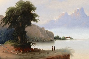 19th century Painter, Romantic Lakeside Landscape.