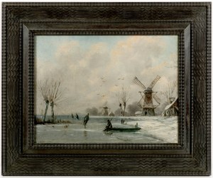 Painter 19th century, Dutch winter landscape