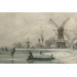 Painter 19th century, Dutch winter landscape