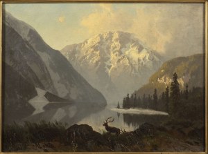 August Lohr, 1842 - 1920, View across a lake