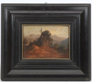 Carl Rottmann, (1797 - 1850) , attributed to, ROCKY LANDSCAPE WITH TREES