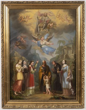 Václav Markovský, Biblical scene of St. Wenceslas on clouds surrounded by angels