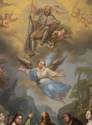Václav Markovský, Biblical scene of St. Wenceslas on clouds surrounded by angels