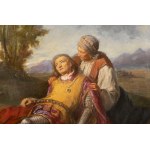 Karel Javůrek (1815 - 1909), Old woman holding a soldier in her arms