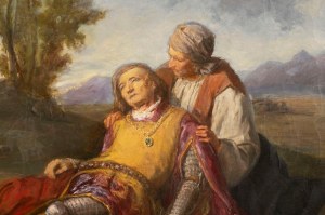 Karel Javůrek (1815 - 1909), Old woman holding a soldier in her arms