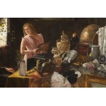 Franz Georg KLEBER (1870-1905), Antiques dealer with a young lady