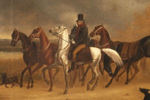Painter 19th century ., A Gallop on the Country Road