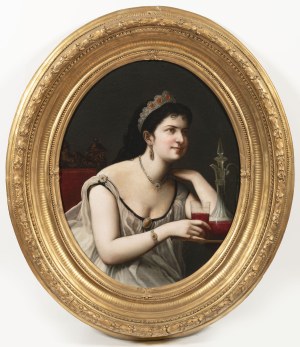 19th century painter, Lady with a Glass of Wine