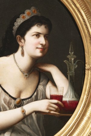 19th century painter, Lady with a Glass of Wine