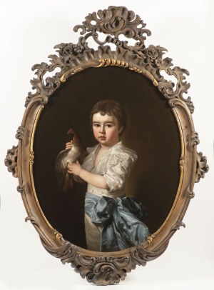 19th Century Painter, Portrait of a Child with a Bird.