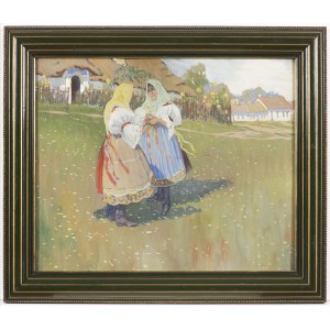 Czech or Slovak painter, 19th century, Girls in Traditional Clothes.