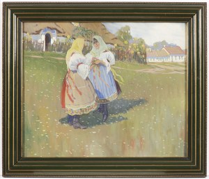 Czech or Slovak painter, 19th century, Girls in Traditional Clothes.