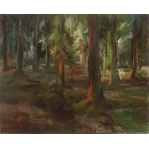 Miloslava Vrbová (Czech, 20th Century), A Forest Interior