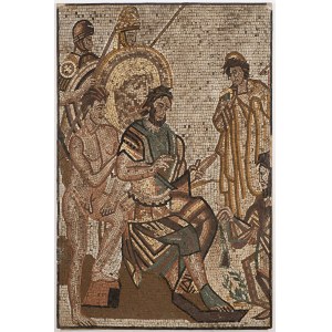 Mosaic relief representing a historical scene