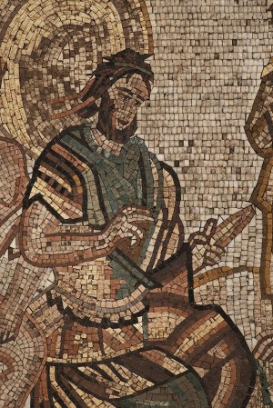 Mosaic relief representing a historical scene