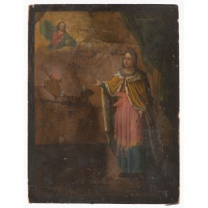 Eastern European School, 19th Century, Icon of a Female Saint