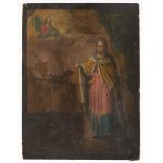 Eastern European School, 19th Century, Icon of a Female Saint