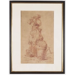 Attributed to the French School, 18th Century, A Peasant Woman with a Spyglass
