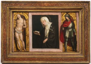 Florentine master, first half of the 16th century, St Catherine of Siena between St Sebastian and a soldier saint (St Demetrios?)