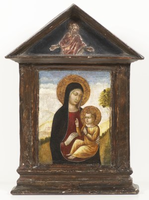 Pellegrino di Mariano Rossini (1449 - 1492), - Domestic altar with Madonna and Child