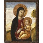 Pellegrino di Mariano Rossini (1449 - 1492), - Domestic altar with Madonna and Child