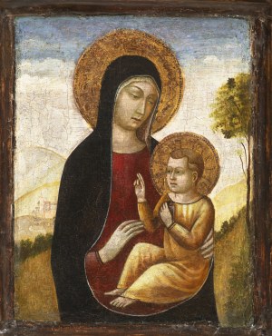 Pellegrino di Mariano Rossini (1449 - 1492), - Domestic altar with Madonna and Child