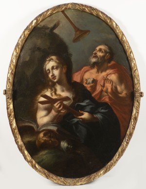 Italian masters 17th century, SAINT MAGDALENE AND SAINT HIERONYMUS IN THE WILDERNESS