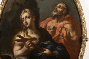 Italian masters 17th century, SAINT MAGDALENE AND SAINT HIERONYMUS IN THE WILDERNESS