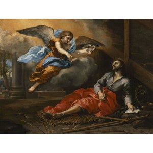 Ciro Ferri (1634 - 1689), A pilgrim comforted by an angel (St Roch?)
