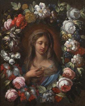 Sebastiano Conca (Gaeta 1680-1764 Naples) and Ignaz Stern, called Stella (Mauerkirchen 1679-1748 Rome) ., The Virgin in a Garland of Flowers