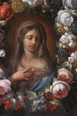 Sebastiano Conca (Gaeta 1680-1764 Naples) and Ignaz Stern, called Stella (Mauerkirchen 1679-1748 Rome) ., The Virgin in a Garland of Flowers