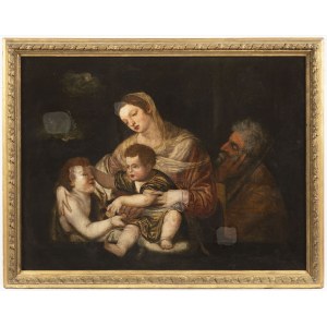 Italian School, 17th Century, The Holy Family with Saint John the Baptist