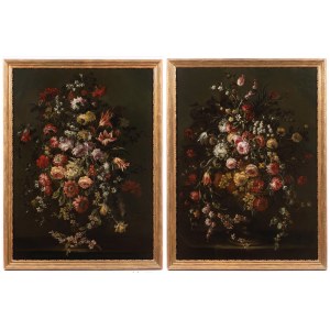 Margherita Cafei (c. 1650-1710) . Attributed, A Pair of Still Lifes with Flowers