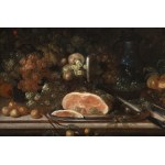 Flemish School, 17th Century, Still Life with Ham and Fruit