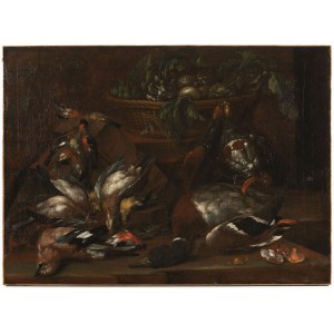 Franz Werner von Tamm ( 1658-1724), Attributed to, Still Life with Game Birds and a Basket of Vegetables